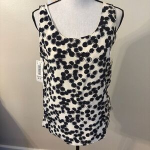 Don Caster Black Polkadot Blouse NWT Size S